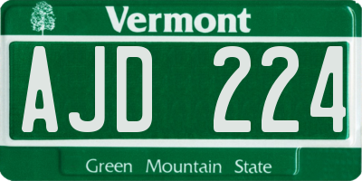 VT license plate AJD224