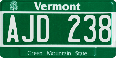 VT license plate AJD238