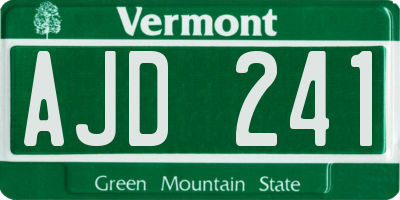 VT license plate AJD241