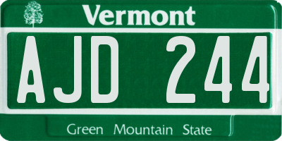 VT license plate AJD244