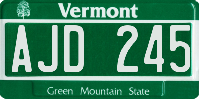 VT license plate AJD245