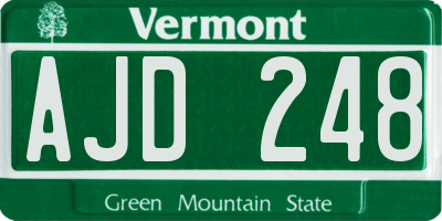 VT license plate AJD248