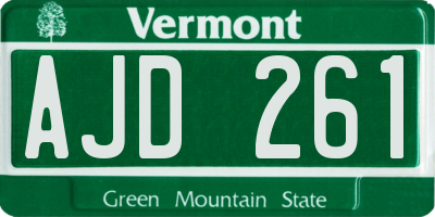 VT license plate AJD261