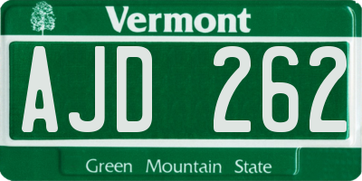 VT license plate AJD262