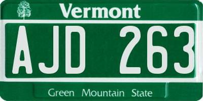 VT license plate AJD263