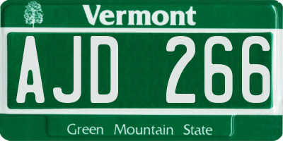 VT license plate AJD266