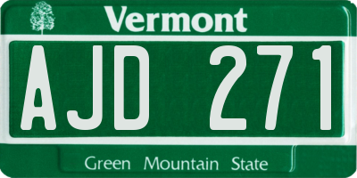 VT license plate AJD271