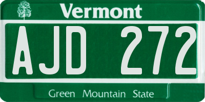 VT license plate AJD272