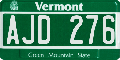 VT license plate AJD276
