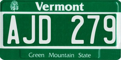 VT license plate AJD279