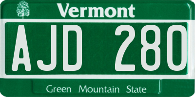 VT license plate AJD280
