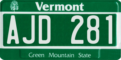 VT license plate AJD281