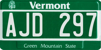 VT license plate AJD297