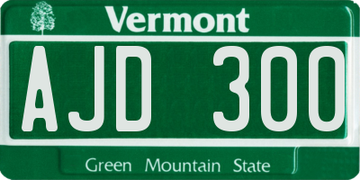 VT license plate AJD300