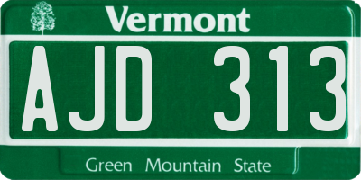 VT license plate AJD313