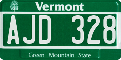 VT license plate AJD328