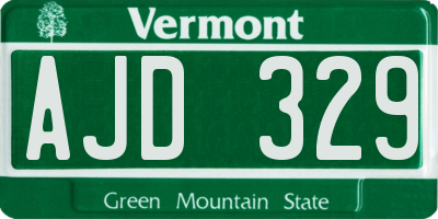 VT license plate AJD329