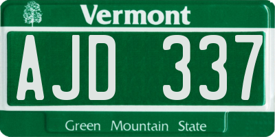 VT license plate AJD337
