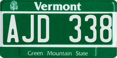 VT license plate AJD338