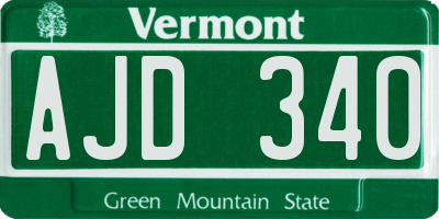 VT license plate AJD340