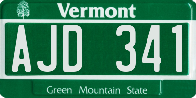 VT license plate AJD341