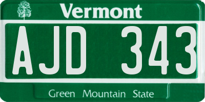 VT license plate AJD343