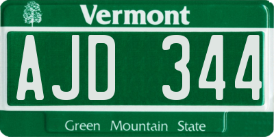VT license plate AJD344