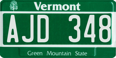 VT license plate AJD348