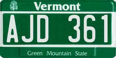 VT license plate AJD361