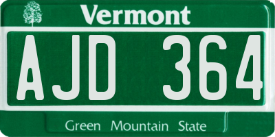 VT license plate AJD364