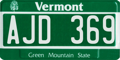 VT license plate AJD369