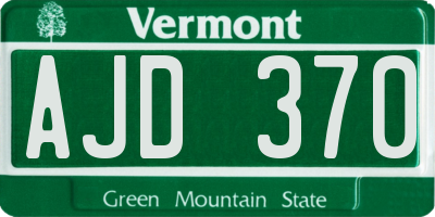 VT license plate AJD370