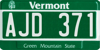 VT license plate AJD371
