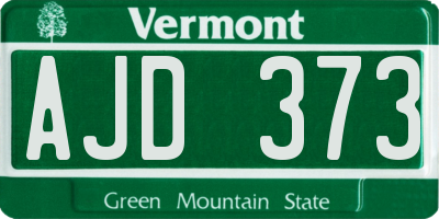 VT license plate AJD373