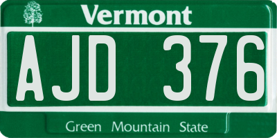 VT license plate AJD376