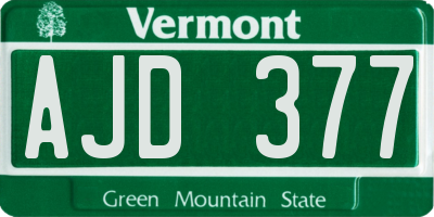 VT license plate AJD377