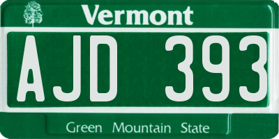 VT license plate AJD393