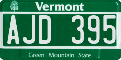 VT license plate AJD395