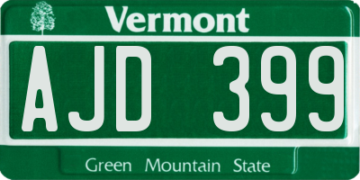 VT license plate AJD399