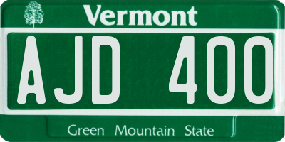 VT license plate AJD400