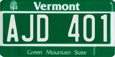 VT license plate AJD401