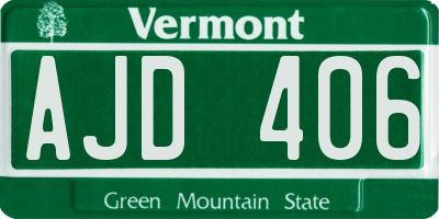 VT license plate AJD406