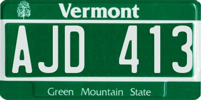VT license plate AJD413