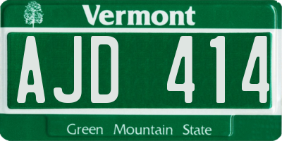 VT license plate AJD414