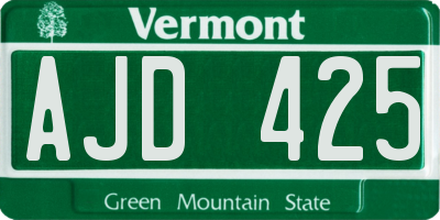 VT license plate AJD425