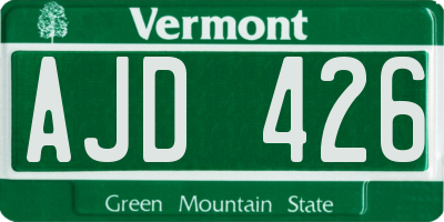 VT license plate AJD426