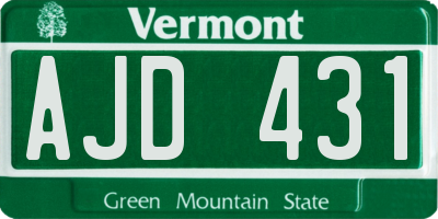 VT license plate AJD431