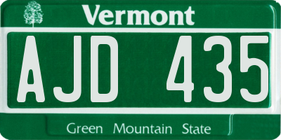VT license plate AJD435