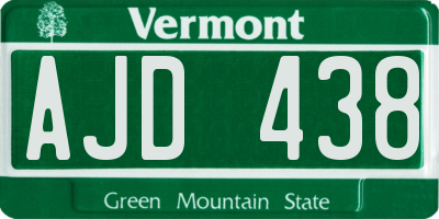 VT license plate AJD438