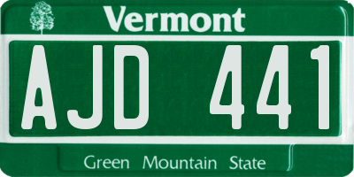 VT license plate AJD441